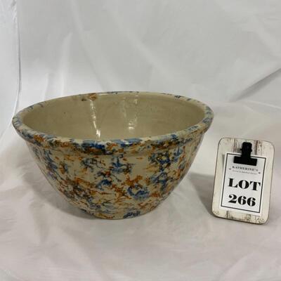 .266. VINTAGE | Red Wing | Blue and Orange Spongeware | Imperfect