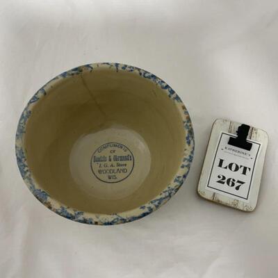 .267. VINTAGE | Red Wing | Blue and Orange Spongeware | Advertising