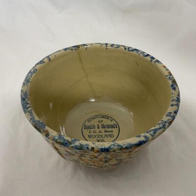 .267. VINTAGE | Red Wing | Blue and Orange Spongeware | Advertising