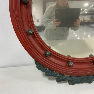 .273. VINTAGE | Bulls-Eye Mirror | Federal Eagle | Red & Blue
