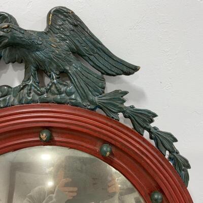 .273. VINTAGE | Bulls-Eye Mirror | Federal Eagle | Red & Blue