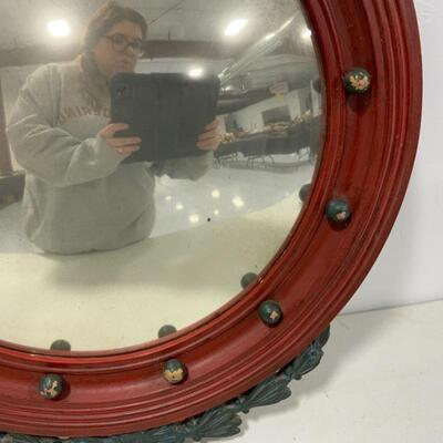 .273. VINTAGE | Bulls-Eye Mirror | Federal Eagle | Red & Blue