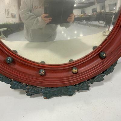 .273. VINTAGE | Bulls-Eye Mirror | Federal Eagle | Red & Blue
