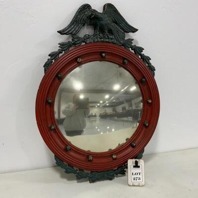 .273. VINTAGE | Bulls-Eye Mirror | Federal Eagle | Red & Blue