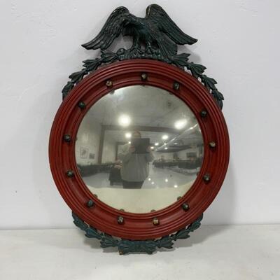 .273. VINTAGE | Bulls-Eye Mirror | Federal Eagle | Red & Blue