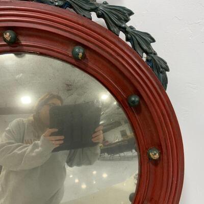.273. VINTAGE | Bulls-Eye Mirror | Federal Eagle | Red & Blue