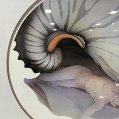 .275. Framed Art | Girl in Shell | Marie M Donald | 72/500 | Art Deco Revival