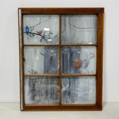 .276. Hand Painted Snowman on Window