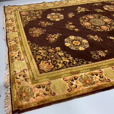 .279. Brown & Gold Oriental Rug | 99â€x126â€ | LOOK!