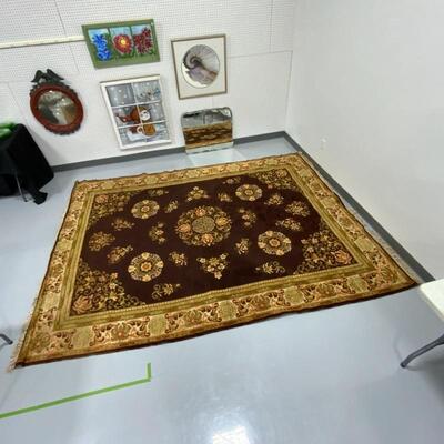 .279. Brown & Gold Oriental Rug | 99â€x126â€ | LOOK!