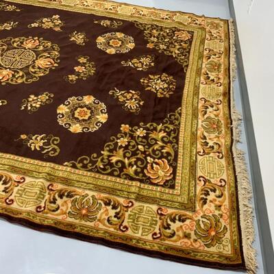 .279. Brown & Gold Oriental Rug | 99â€x126â€ | LOOK!
