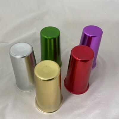 .287. VINTAGE | Five Aluminum Colored Tumblers