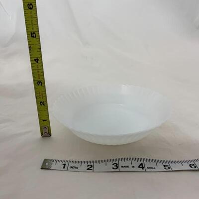 .294. VINTAGE | MacBeth Evans | 6 Milk Glass Petal Bowls