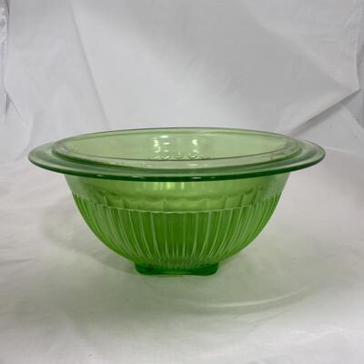 .296. VINTAGE | Two Large Green Depression Mixing Bowls