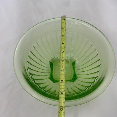 .296. VINTAGE | Two Large Green Depression Mixing Bowls