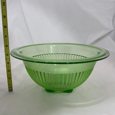 .296. VINTAGE | Two Large Green Depression Mixing Bowls