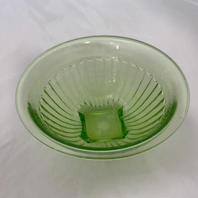 .296. VINTAGE | Two Large Green Depression Mixing Bowls