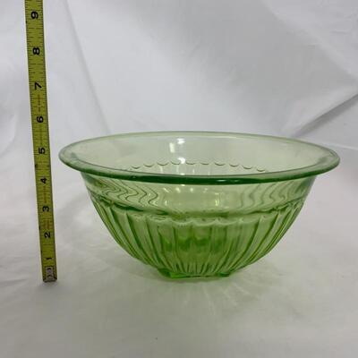 .296. VINTAGE | Two Large Green Depression Mixing Bowls