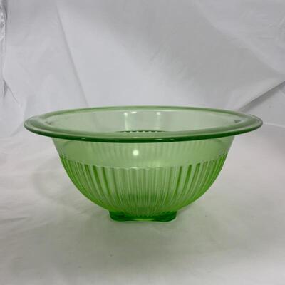 .296. VINTAGE | Two Large Green Depression Mixing Bowls