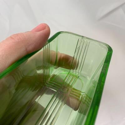.299. VINTAGE | Green Depression Butter Dish