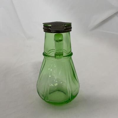 .301. VINTAGE | Anchor Hocking | Green Depression Glass Syrup