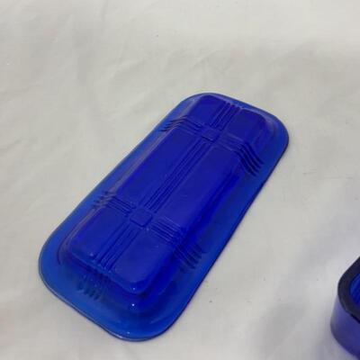 .304. VINTAGE | Cobalt Blue Butter Dish