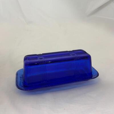 .304. VINTAGE | Cobalt Blue Butter Dish
