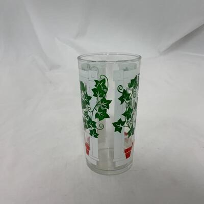.319. VINTAGE | Anchor Hocking | 8 Ivy Glass Set | Caddy