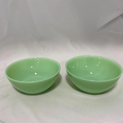 .323. Two Jadite Vegetable Bowls | Same Size | Unmarked