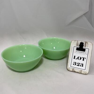 .323. Two Jadite Vegetable Bowls | Same Size | Unmarked