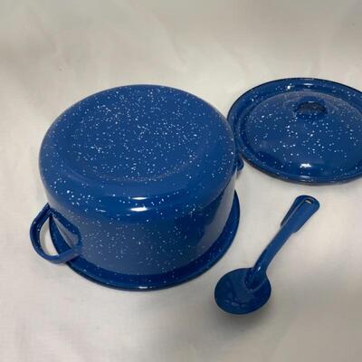 .331. VINTAGE | Enamelware Pot | Mixing Bowl | Spoon