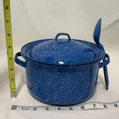 .331. VINTAGE | Enamelware Pot | Mixing Bowl | Spoon