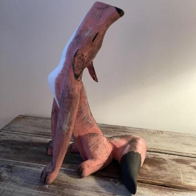 B462 Dog / Coyote Wood Figure by Duane Alvarez 