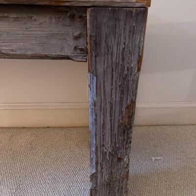 B464 Vintage Wood Gray Console Table 