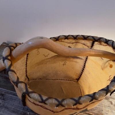 B465 Handmade Hide Basket 
