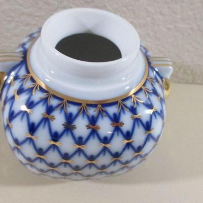  Antique Russian Imperial Lomonosov 22kt tea caddy Authentic 4.5"