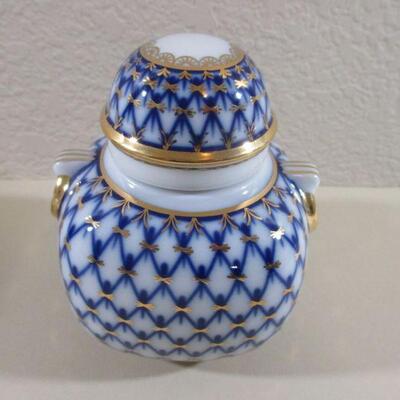  Antique Russian Imperial Lomonosov 22kt tea caddy Authentic 4.5"
