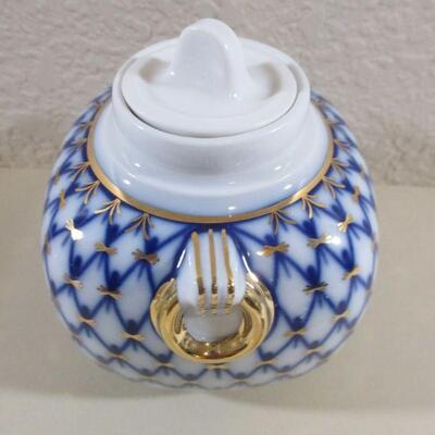  Antique Russian Imperial Lomonosov 22kt tea caddy Authentic 4.5"