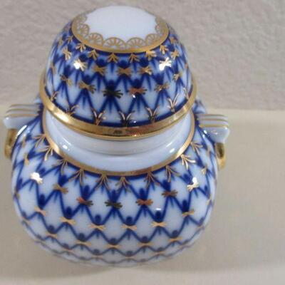  Antique Russian Imperial Lomonosov 22kt tea caddy Authentic 4.5"