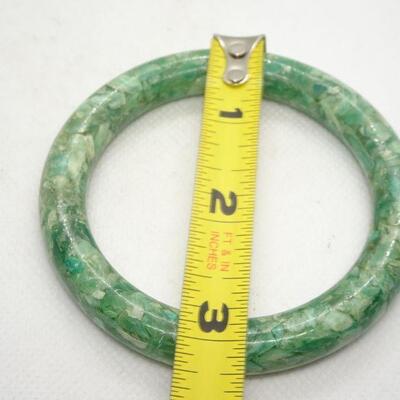 Vintage Chipped Plastic Bracelet Green for Saint Patricks Day! 