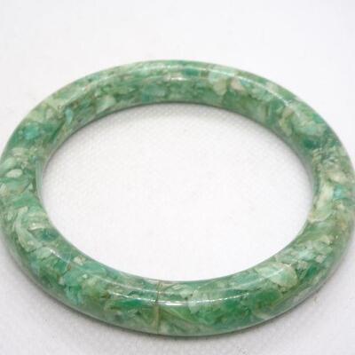 Vintage Chipped Plastic Bracelet Green for Saint Patricks Day! 