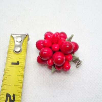 Mid Century Red Berry Pin 