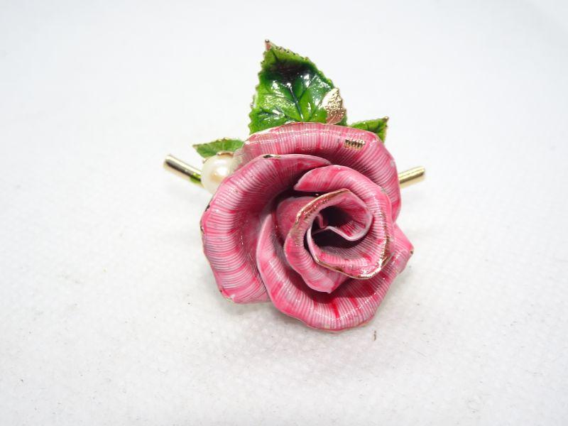 Pretty Pink Rose Pin, Brooch