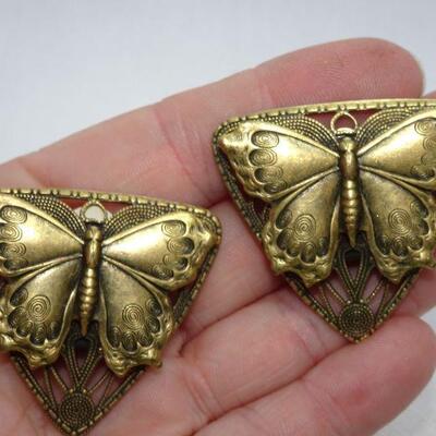 Victorian Butterfly Clip Earrings, Filigree 