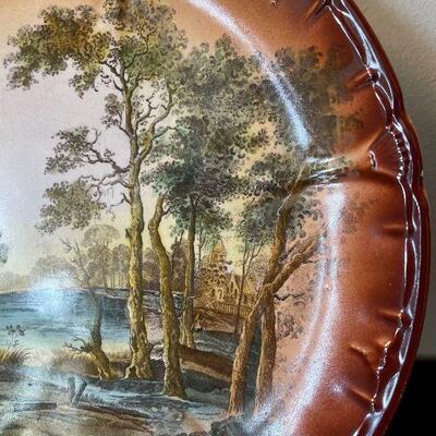 #45 Antique Forest Scene Decorative China Plate 