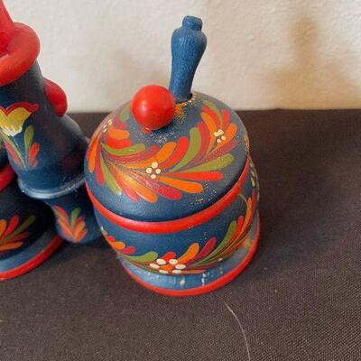 #46 Hand painted Russian Spice Holder with candle 