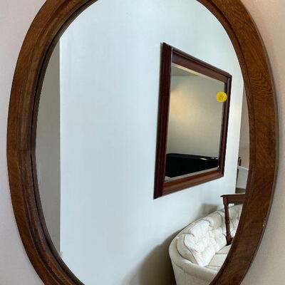 #59 Oval Mirror Walnut Frame 