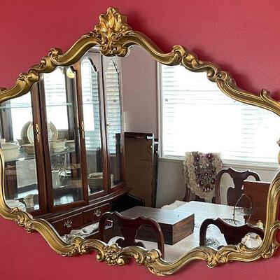 #61  Gold Framed Shell Style Decorative MIRROR - Gold 