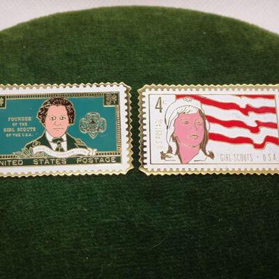 Collectible USPS 3 & 4 Cent Stamp Tie Tack Pins (2) 