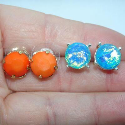 Orange & Opalescent Post Earrings